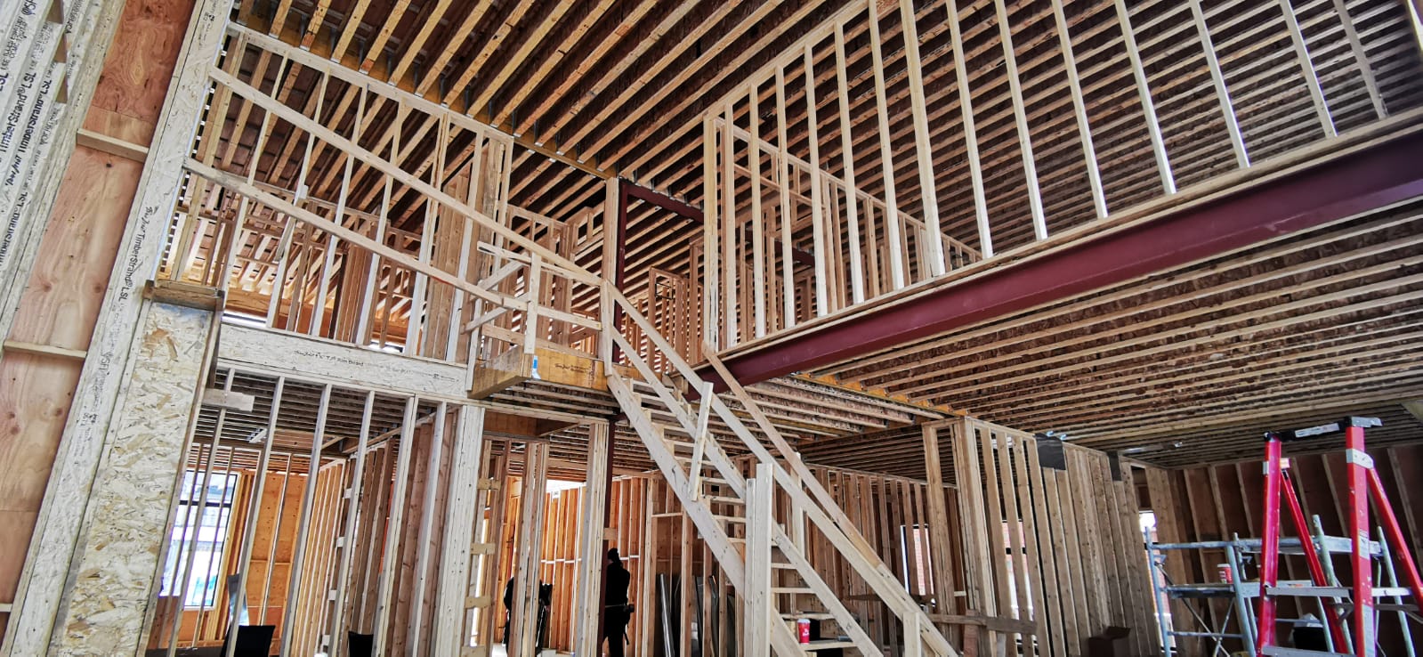 Structural framing and beam coordination during construction